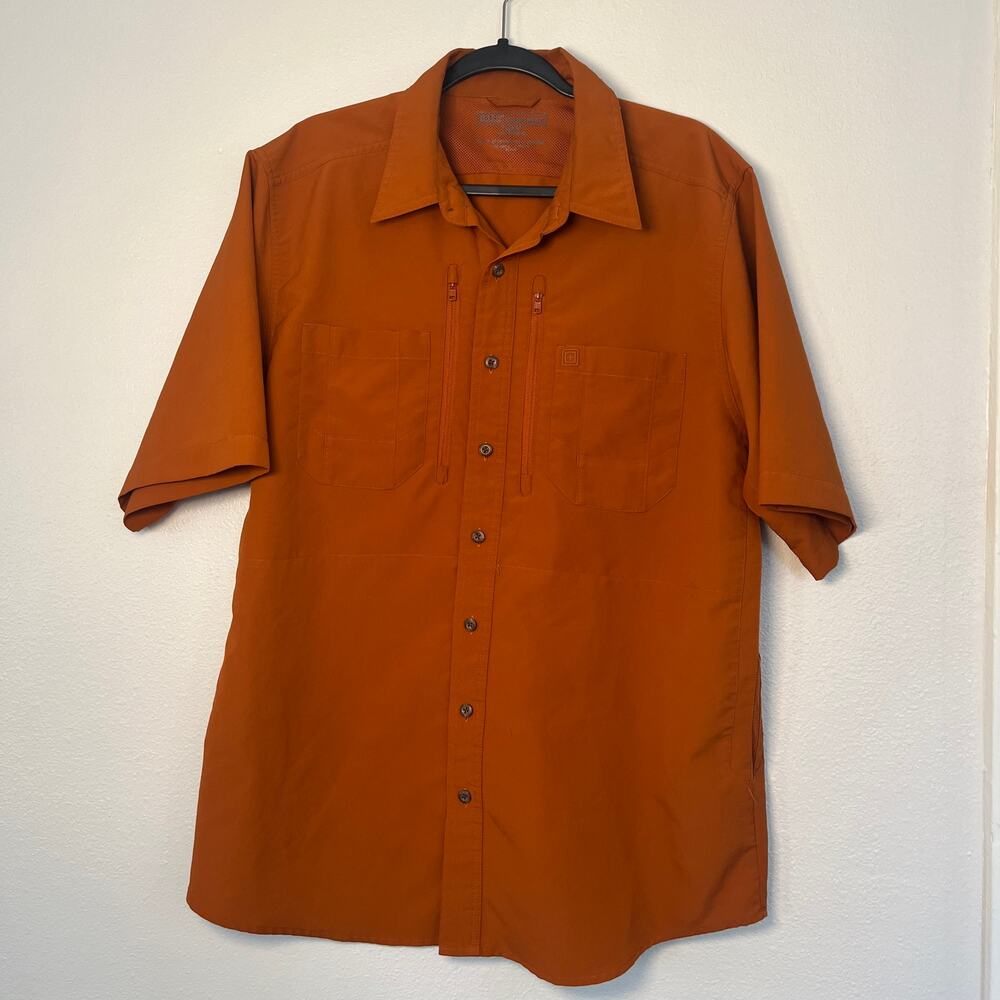 5.11 Large Tactical Series Mens Orange Conceal Shirt Vented Button Up
